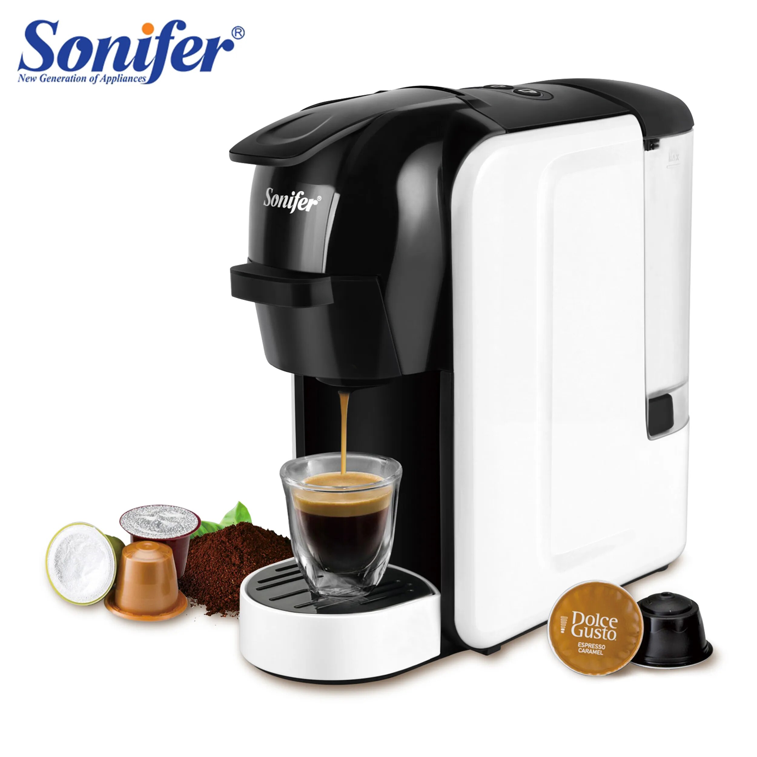 Expresso Coffee Machine Capsule 19 Bar Coffee Maker 3 In1 Multiple